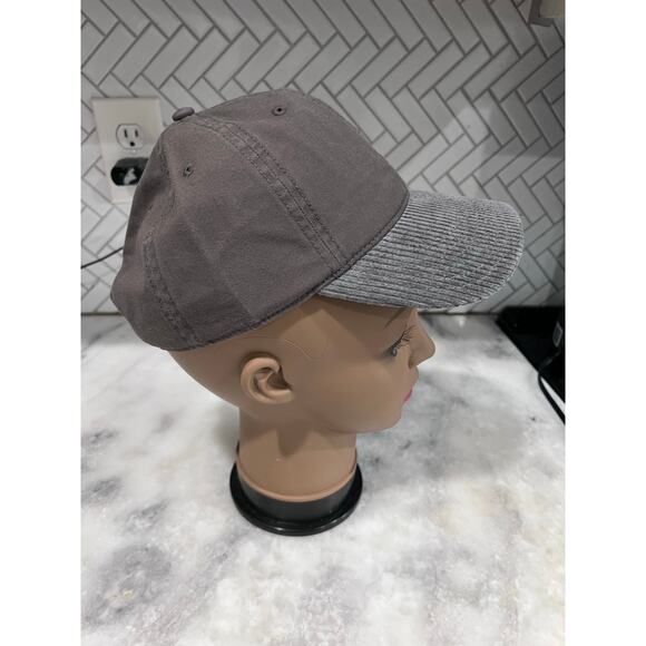 FedEx Corduroy Brim Hat Adjustable Strapback Gray Logo Patch Workwear Trucker - Picture 7 of 7